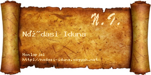 Nádasi Iduna névjegykártya